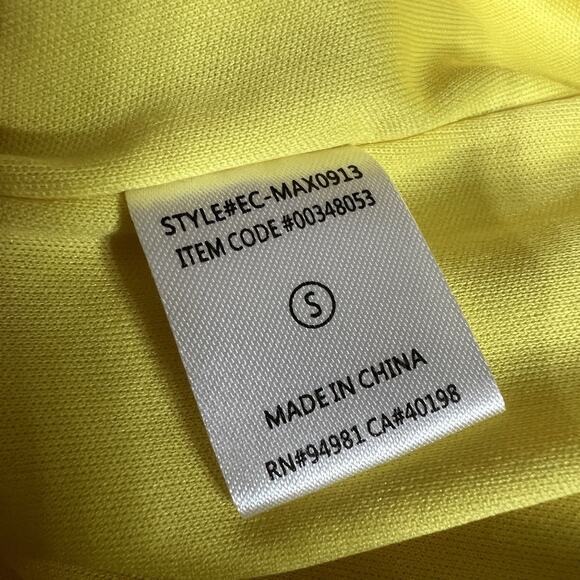 H&M Womens Maxi Tent Dress Chiffon High Collar Halter Top Sleeveless Yellow Smal - Picture 9 of 10